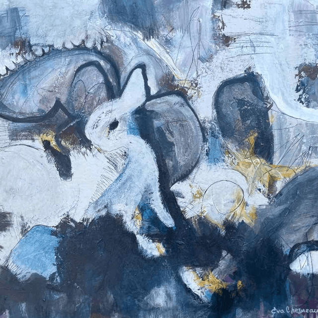Créativité débordante,50x50x3cm, 2 versions, Peintures de Eva Chesneau, sur bois, bords peints, prêt à être accroché, sans cadre