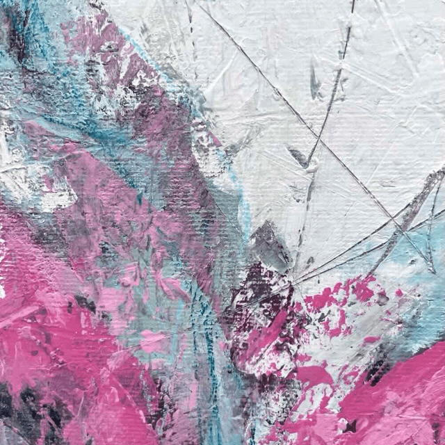Authenticité, 80x80x2,5cm, Œuvre de l’artiste Eva Chesneau, sur TOILE, bords peints, prêt à être accroché, sans cadre
