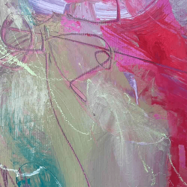 Opportunités, 80x80x2,5cm, Œuvre de l’artiste Eva Chesneau, sur TOILE, bords peints, prêt à être accroché, sans cadre