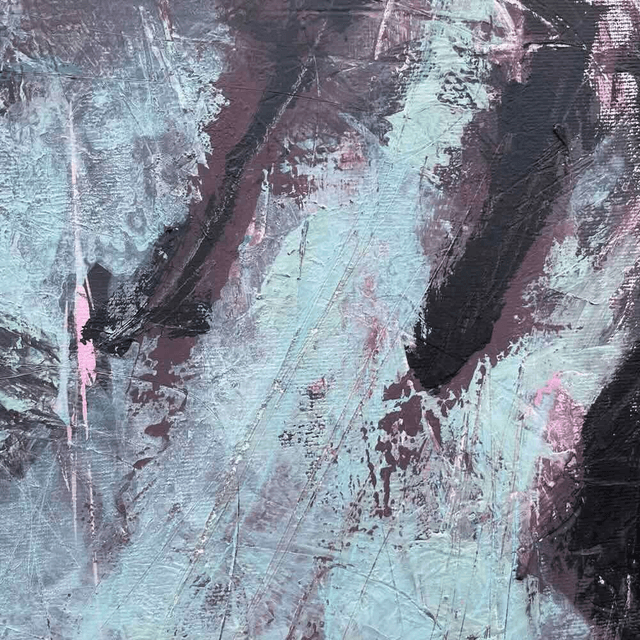 Authenticité, 80x80x2,5cm, Œuvre de l’artiste Eva Chesneau, sur TOILE, bords peints, prêt à être accroché, sans cadre