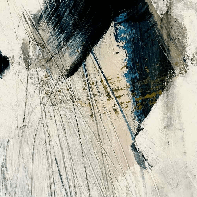 Forces contraires-100x120x3cm, Peinture unique de l’artiste émergente Eva Chesneau, sur toile, bords peints, prêt à être accroché, sans cadre