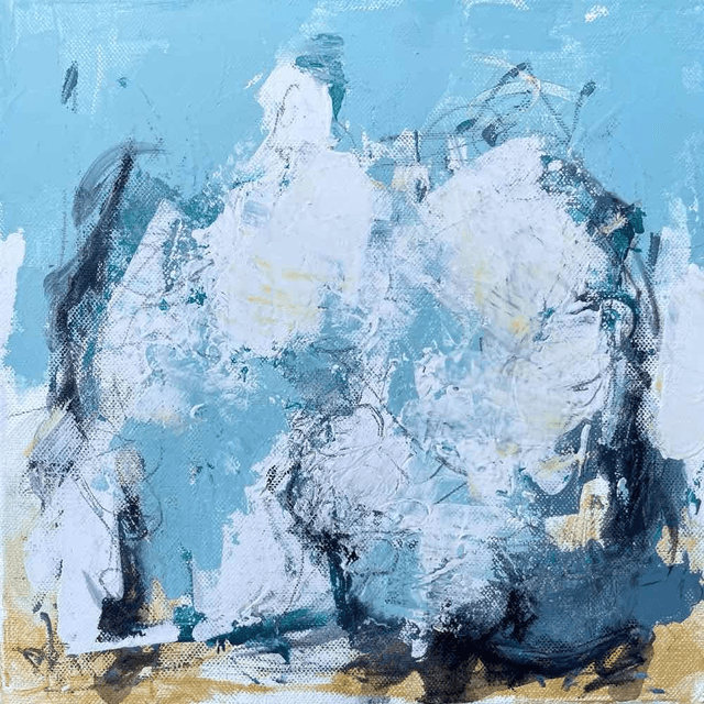 Puissance des Géants,30x30x2,1cm, Série de 3 Œuvres de l’artiste Eva Chesneau, sur TOILE, bords peints, prêt à être accroché, sans cadre