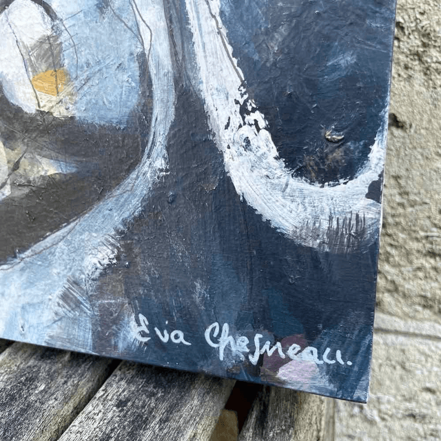 Créativité débordante,50x50x3cm, 2 versions, Peintures de Eva Chesneau, sur bois, bords peints, prêt à être accroché, sans cadre
