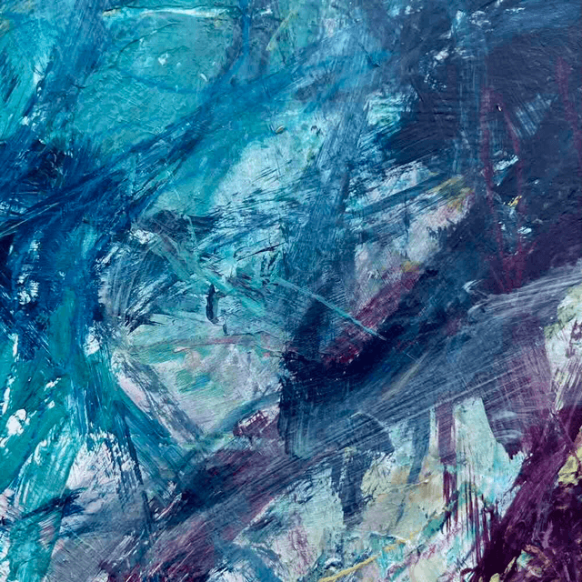Turbulences, 80x80x2,5cm, Tableau de l’artiste Eva Chesneau, sur TOILE, bords peints, prêt à être accroché, sans cadre