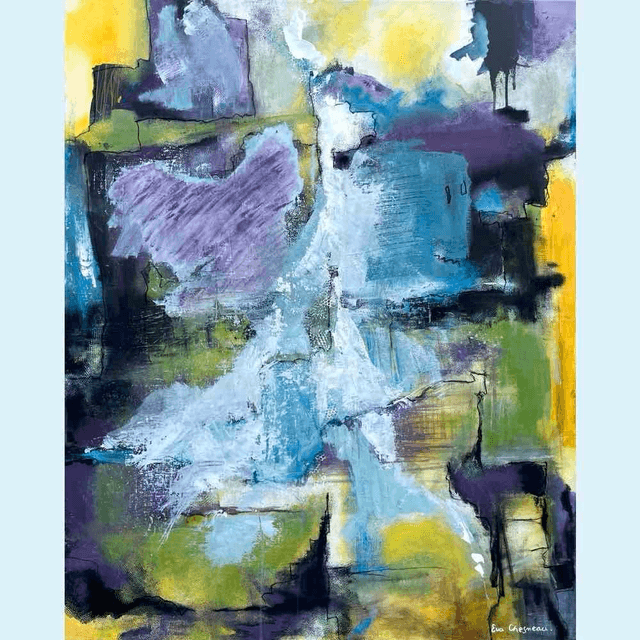 Fantôme, Peinture, 81x100x2,5cm, Œuvre de l’artiste Eva Chesneau, sur toile, bords peints, prêt à être accroché, sans cadre