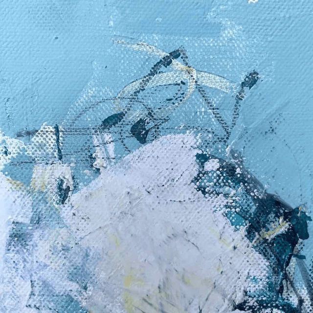 Puissance des Géants,30x30x2,1cm, Série de 3 Œuvres de l’artiste Eva Chesneau, sur TOILE, bords peints, prêt à être accroché, sans cadre