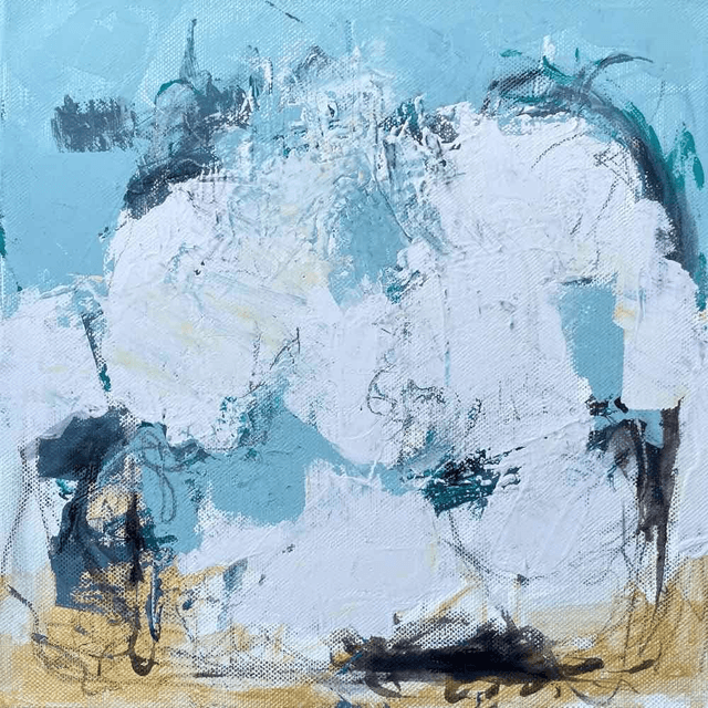 Puissance des Géants,30x30x2,1cm, Série de 3 Œuvres de l’artiste Eva Chesneau, sur TOILE, bords peints, prêt à être accroché, sans cadre