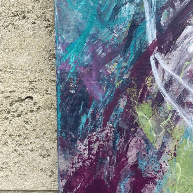 Turbulences, 80x80x2,5cm, Tableau de l’artiste Eva Chesneau, sur TOILE, bords peints, prêt à être accroché, sans cadre