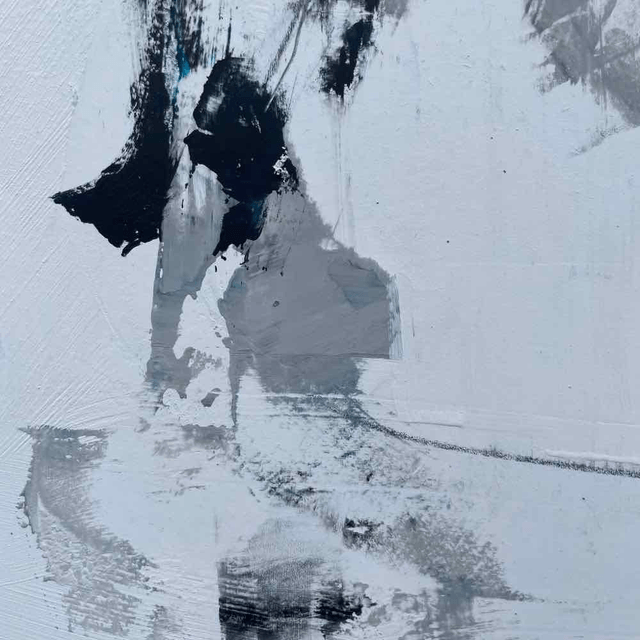 Un jour de pluie,60x60x0,3cm, Œuvre original de l’artiste Eva Chesneau, sur bois, avec cadre de qualité en aluminium noir